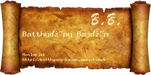 Batthyány Baján névjegykártya